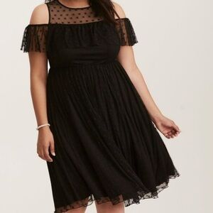 Torrid Black Sheer “Stars” Overlay Midi Dress